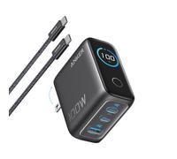 Anker Nano Caricatore USB C 100W, GaN a 3 Porte e Ultra Compatto, Display Intelligente e Controllo Touch, per iPhone 17 Pro Max/16/15, Samsung S25 Ultra, Anker