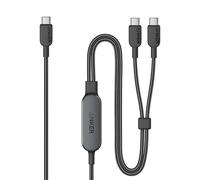 Anker Cable, 2-in-1 USB C to USB C Braide Cable 140W Max,Fast Charging for iPhone 16/16 Pro Max/15 Series,MacBook Air/Pro,and More(1,8m, Nero)