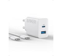 Anker Caricatore iPhone 20W USB C, rapido da parete compatibile con iPhone 16/16 Plus/16 Pro/iPhone 16 Pro Max/15/iPad e altro (con cavo USB C da 150 cm)