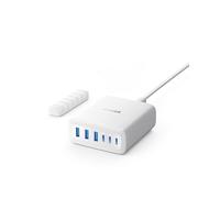 Anker Caricatore USB C 112W, stazione di ricarica a 6 porte con uscita da 112 W, per iPhone 16/16 Plus/16 Pro/16 Pro Max/15/14/13, MacBook Air, Pixel, Galaxy, iPad e altri modelli (cavo non incluso)