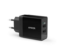 Anker Caricatore USB C 24W con 2 Porte, Caricatore da Muro con Tecnologia PowerIQ per iPhone 17 Pro Max/Serie 16-12, iPad, Samsung Galaxy, Huawei, Xiaomi e Altri (Nero)