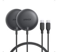 Anker Caricatore Wireless iPhone Magnetico 15W Qi2 | Pad di ricarica wireless compatibile con MagSafe, per iPhone 17 Pro Max/Serie 16-12, AirPods (2 pack, adattatore non incluso)