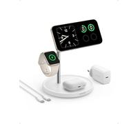 Anker Caricatore Wireless iPhone Magnetico 3 in 1, Certificata Qi2 15W Compatibile con MagSafe, per iPhone 17 Pro Max/Serie 16-12, AirPods Pro, Apple Watch Ultra (Caricatore USB C e Cavo Inclusi)