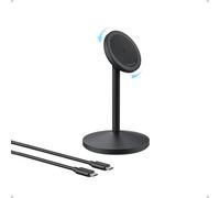 Anker Caricatore Wireless iPhone Stazione di ricarica, Certificato Qi2, Compatibile con MagSafe, Ricarica Rapida da 15W con cavo USB C, Compatibile con iPhone 17 Pro Max/Serie 16-12, AirPods(Nero)