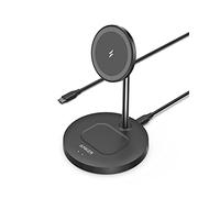 Anker Caricatore Wireless iPhone, Supporto Magnetico 2 in 1 PowerWave Lite con cavo USB-C da 1,5 m, solo per iPhone 16/15/14/13/12/12 Pro / 12 Pro Max / 12 Mini e AirPods 2 / Pro (senza adattatore CA)