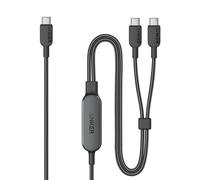 Anker Cavo, Cavo intrecciato 2 in 1 da USB C a USB C, fino a 140 W, Ricarica rapida per iPhone 16/16 Pro Max/serie 15, MacBook Air/Pro ecc. (1,2 m, Nero)