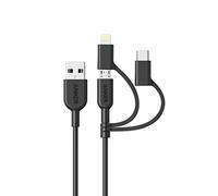 Anker Cavo iPhone, PowerLine II 3-in-1 90cm, Cavo USB C/Lightning/Micro USB