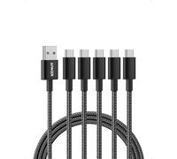 Anker cavo usb type-c, 331 confezione da 5 cavo usb c, doppio nylon intrecciato da USB C a USB 2.0, cavo di ricarica per iPhone 15/15Plus/15 Pro/15 ProMax Samsung Galaxy S10 S10+, LG V30(180cm)
