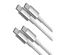 Anker Cavo USB Type-C in nylon, 60W Cavo di ricarica per iPhone 16/16 Pro/16 Plus/15/16 ProMax, iPad Air/Mini/Pro 2024, MacBook Pro 2024, Samsung Galaxy S23, Switch(1m, Argento)