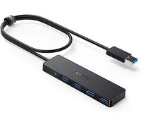 Anker Hub USB 3.0 a 4 porte per Trasferimento Dati, USB Hub Multiporta Ultra Sottile (1cm di spessore) per Trasmissione Dati Alta Velocità(5Gbps) e Sincronizzazione per Macbook, chiavette USB e altro