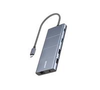 Anker Hub USB-C 565 11 in 1, docking station con porte dati USB-C e USB-A da 10 Gbps, HDMI 4K, DisplayPort, 100 W PD, 2 dati USB 2.0, Ethernet, AUX, microSD e SD, per MacBook Pro e altro ancora
