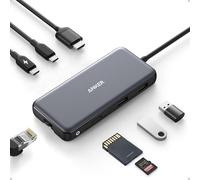 Anker Adattatore PowerExpand 8 in 1, 100 W Power Delivery, 4 K 60 Hz, HDMI, 10 Gbps USB-C e 2 porte USB A, porta Ethernet, micro SD e SD, per MacBook Pro e altro
