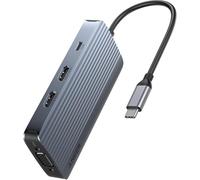 Anker Hub USB C 8 in 1 Triple Display | Docking station multi-porta con 2 HDMI 4K e VGA 1080p, trasferimenti dati 5Gbps, per MacBook Air/Pro, Dell XPS, iPad Pro