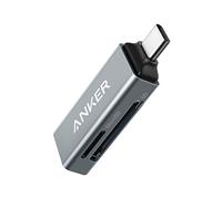 Anker Lettore di Schede di Memoria USB C 2 in 1, per Schede SDXC, SDHC, SD | SD, MMC, RS-MMC, Micro SDXC, Micro SD, Micro SDHC e UHS-I (Grigio).