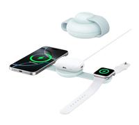 Anker MagGo Caricatore Wireless iPhone 3 in 1 15W, Compatibile con MagSafe, certificato Qi2, Pieghevole e Portatile per iPhone 16/15/14/13 AirPods, Apple Watch e altro (caricatore USB-C incluso)