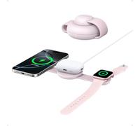 Anker MagGo Caricatore Wireless iPhone 3 in 1 15W, Compatibile con MagSafe, certificato Qi2, Pieghevole e Portatile per iPhone 16/15/14/13 AirPods, Apple Watch e altro (caricatore USB-C incluso)