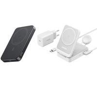 Anker MagGo Power Bank (10000 mAh, Qi2, 15 W, Ultra Sottile) & Anker MagGo Caricatore Wireless iPhone (3 in 1, 15W, Qi2)