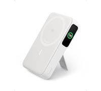 Anker MagGo Power Bank - Caricatore portatile veloce compatibile con MagSafe da 15 W, con batteria da 10.000 mAh, display intelligente e supporto pieghevole, per iPhone 15/14/13/12, cavo USB-C incluso