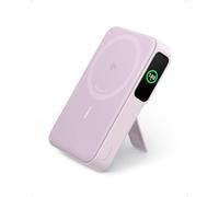 Anker MagGo Power Bank Magsafe 10000mAh, Certificato Qi2 da 15W | Caricatore Portatile Veloce, Display Intelligente e Supporto Pieghevole, per iPhone 17 Pro Max Air/Serie 16-12(Cavo Incluso)