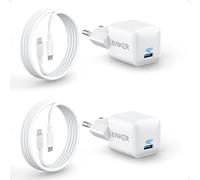 Anker Nano 511 Caricatore USB C 20W, PIQ 3.0 Durevole Compatto e Rapido, per iPhone 17 Pro Max Air/16/15, Galaxy, Pixel 4/3, iPad/iPad mini(+ 2 Cavo C su C da 180 cm)