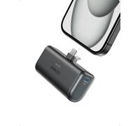 Anker Nano Power Bank 5000mAh 22,5W USB C Pieghevole Nero | Ricarica rapida connettore USB C integrato, compatibile con iPhone 17 Pro Max/Serie 16-12, Samsung S25 Ultra, Huawei, iPad