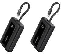 Anker Power Bank 10000mAh 30W con Cavo USB C Integrato (Confezione da 2)
