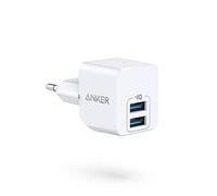 Anker PowerPort Mini Caricatore USB 2 Porte Compatto per Smartphone | Mini Caricatore da Parete 2 Caricatore USB Estremamente Compatto, 2,5A di Potenza per iPhone 17 Pro Max/Serie 16-12