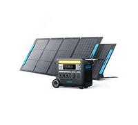 Anker SOLIX F2000 Stazione Alimentazione Portatile 2048Wh Generatore Solare GaNPrime Powerhouse con 2 Pannelli solari da 200W, Batterie LiFePO4, 3 Prese CA 2300W per Casa, Emergenza, Campeggio, Camper