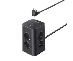 Anker Torretta Multipresa 12 in 1 con Protezione da Sovratensione, con Interruttore(16A,4000W Max), Ricarica Rapida USB C da 20W, 8 Uscite CA,4 Porte USB, Cavo di Prolunga da 2 m per Ufficio, Casa
