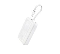 Anker Zolo Power Bank 10000mAh 30W, Caricabatterie Portatile ad Alta Velocità con Cavo USB-C Integrato, 1 Cavo USB-C, per iPhone 17 Pro Max/Serie 16-12, MacBook, SamsungS25 Ultra, iPad e Altro(Bianco)