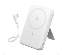 Anker Zolo Power Bank Magnetico, Caricabatterie Portatile da 10.000mAh con Ricarica Rapida da 30W Max, Batteria con Cavo USB-C Integrato e Supporto Regolabile, per iPhone 15/14 Series, AirPods e Altro