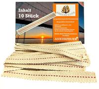 ANKERFEUER 10 stoppini da 12 cm in 100% cotone filo rosso 12,5 mm di larghezza + esattamente compatibile con lanterna 276 e altre lanterne a petrolio, stoppino piatto durevole e sicuro