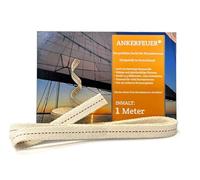ANKERFEUER® Stoppino da 1 metro in 100% cotone, larghezza 12,5 mm, filo rosso, compatibile con lanterna 276 e altre lanterne a petrolio, ritagliabile per un risultato di combustione sicuro