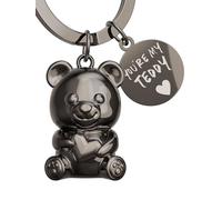 ANKERPUNKT Portachiavi con orsacchiotto con cuore - regalo migliore amica, amico, portafortuna, amico, coppia, anniversario, regalo con incisione you´re my teddy, Nero (lucido), Taglia unica