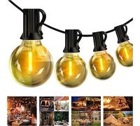 Ankey 66FT Catena Luminosa Esterno 20M G40 Impermeabile Luci da Esterno Giardino LED con 32+1 Plastica Lampadine di Ricambio,Catena Luci Esterni Interni per Natale,Giardino,Gazebo,Matrimonio, Feste