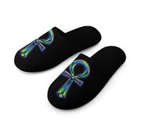 Ankh - Pantofole da uomo con simbolo egiziano antico Egitto, morbide, piatte, leggere, antiscivolo, Stile:, 41-42_（7.5-8.5）