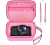 ANKHOH Custodia per fotocamera digitale Canon PowerShot SX740/SX720/G7X Mark III/Mark II/4K, con divisore imbottito, per schede SD, tasca in rete per cavo USB, rosa (solo scatola)