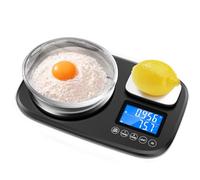 Ankilo Grande Bilancia da Cucina Digitale, Bilancia per Alimenti a Doppia Piattaforma da 10 kg e 1 kg, Bilancia per il peso Degli alimenti, Conversione di Unità, per la Casa e la Cucina