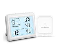 Ankilo Stazione Meteo con Sensore Esterno, Stazione Meteo Wireless, Termometro da Interno/Esterno, con Temperatura, Umidità, Previsioni di Tempo, per Uso Interno ed Esterno