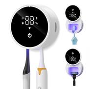 Ankilo Upgraded UV Toothbrush Sanitizer Wall Mounted, Electric Toothbrush Holder for Bathroom, LED Smart Screen, with Auto-Inductive Cover, for Home, Travel
