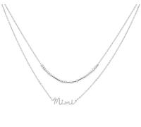 Ankiyabe Collana a doppio strato con scritta "I Love You Morse Code" con ciondolo a forma di Nana Gigi Mimi, gioiello per la nonna, standard, Metallo, Non pietra preziosa