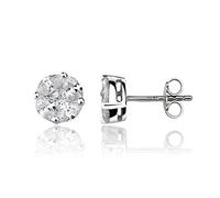 Ankra AKRJ-ER-0012 - Orecchini da donna in argento sterling 925 rodiato, larghezza 8 mm, rotondi, Eine Größe, Argento sterling, Nessuna pietra preziosa