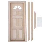 ANKROYU 1:12 Mini Porta in Legno Mini Porta Per Casa delle Bambole Fai-da-te Porta in Legno Simulata Porta in Legno dai Colori Brillanti Squisiti(Porta a sei ante)
