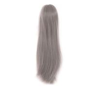 ANKROYU 1/4 bambola parrucca con giuntura bambola lunga parrucca dritta dritta morbida a temperatura ad alta temperatura parrucca di stile fai -da -te per di raccolta da 7 a 8 pol (Grigio)