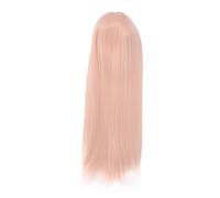 ANKROYU 1/4 bambola parrucca con giuntura bambola lunga parrucca dritta dritta morbida a temperatura ad alta temperatura parrucca di stile fai -da -te per di raccolta da 7 a 8 pol (Rosa)