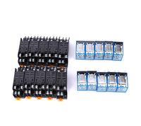 ANKROYU 10 pezzi LY2NJ DC 24V relè a 8 pin con base set di componenti elettrici ad alte prestazioni contatti 2NO 2NC per sistemi di automazione e applicazioni di controllo dell'ali