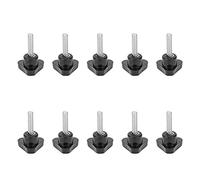 ANKROYU 10 Pezzi Pomello Triangolare Bullone Maniglia di bloccaggio M5x20x20 Nero Plastica Tecnica Vite a Mano Torsione per mobili armadi macchinari progetti Fai da Te