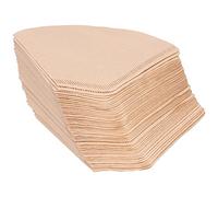 ANKROYU 100 pezzi di carta da filtro per caffè a forma di ventaglio, in pasta di legno, non sbiancata, per macchine da caffè americano e per la preparazione della stampa francese,