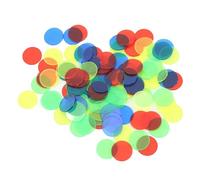 ANKROYU 100 Pezzi di Gioco del Gioco da 100 Pezzi Disco Traslucido da 15 mm di Diametro Round 4 Colori Coperoncino di conteggio del Disco per l'insegnamento matematico in Classe e