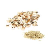 ANKROYU 100 pezzi mini cerniera piccole cerniere in metallo in ottone retrò con viti per portagioie fai da te lavorazione del legno artigianato accessori hardware per mobili giallo